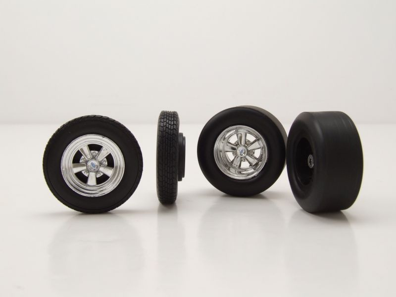 Drag Reifen und Felgen von GMP 4 Reifen mit Felgen für 1:18 Modellautos