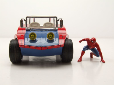 Buggy blau rot mit Spiderman Figur Modellauto 1:24 Jada Toys