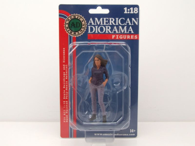 Figur Car Meet 3 Figur 5 Frau mit lila Jacke für 1:18 Modelle American Diorama