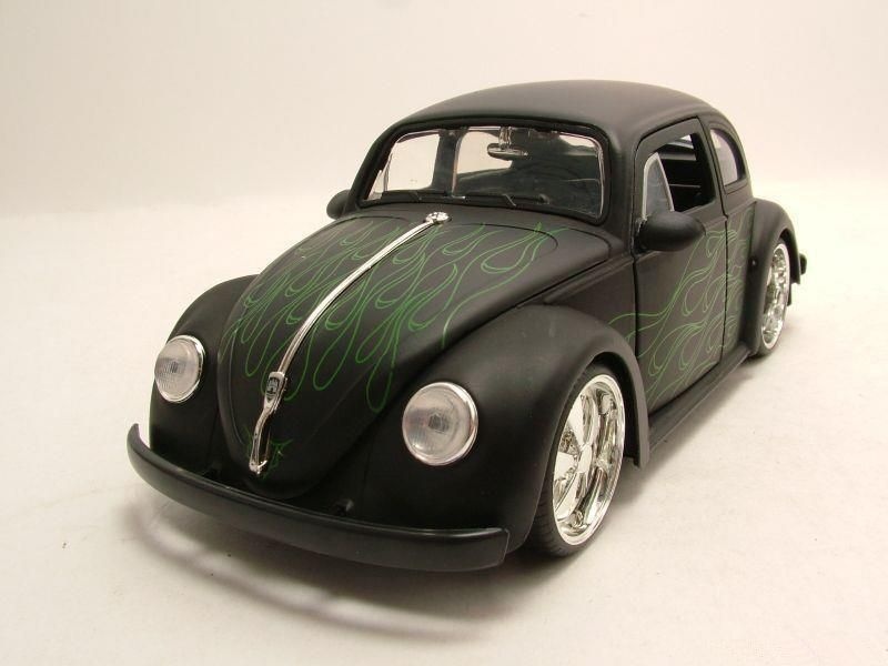 VW Käfer 1959 mit Fuchsfelgen matt schwarz Modellauto...