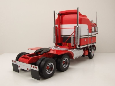 Kenworth K100 Aerodyne 1976 Zugmaschine rot weiß Modellauto 1:18 Road Kings