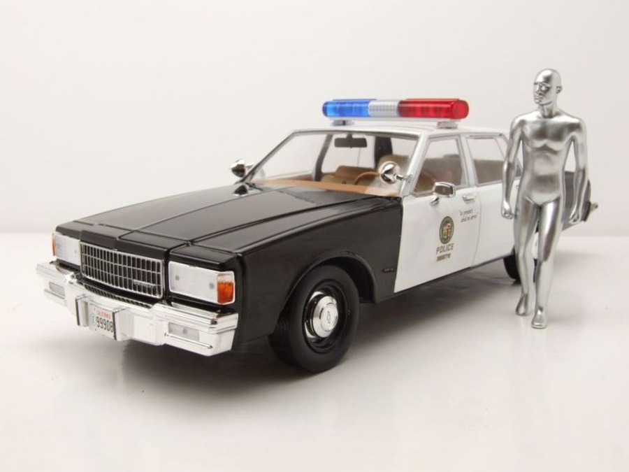 Chevrolet Caprice Metropolitan Police 1987 Terminator 2 mit T-1000 Figur Modellauto 1:18 Greenlight Collectibles