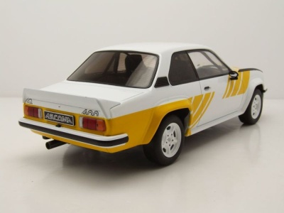 Opel Ascona B 400 1982 weiß gelb Modellauto 1:18...
