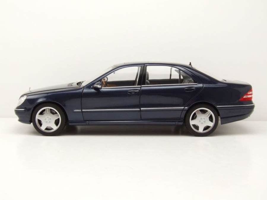 Modellauto Mercedes S55 AMG 2000 dunkelblau metallic 1:18 Norev