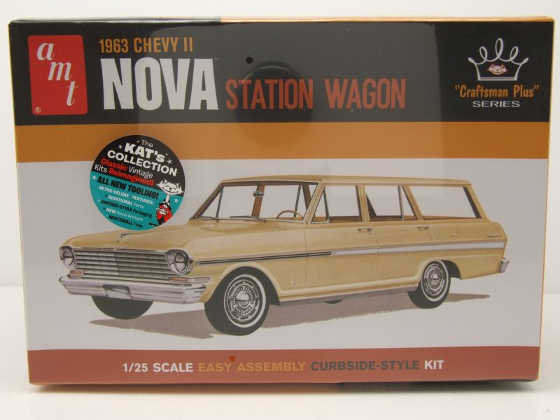 Chevrolet II Nova Station Wagon 1963 Kunststoffbausatz Modellauto 1:25 AMT