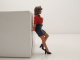 Figur Pin-Up Girl Betsy rot blau für 1:18 Modelle American Diorama