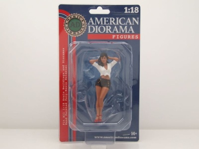 Figur Pin-Up Girl Jean weiß schwarz für 1:18 Modelle American Diorama