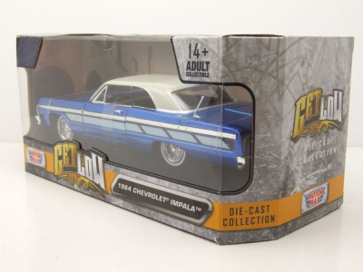 Chevrolet Impala Lowrider 1964 blau Modellauto 1:24 Motormax
