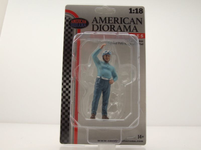 Figur Racing Legends 50s Rennfahrer blaue Hose für 1:18 Modelle American Diorama