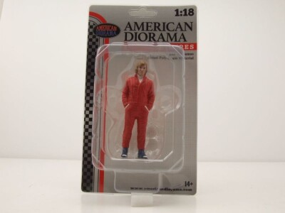 Figur Racing Legends 70s Rennfahrer rot Hände in Taschen für 1:18 Modelle American Diorama