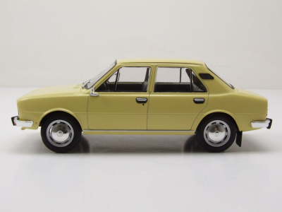 Skoda 105L 1976 gelb Modellauto 1:24 Whitebox