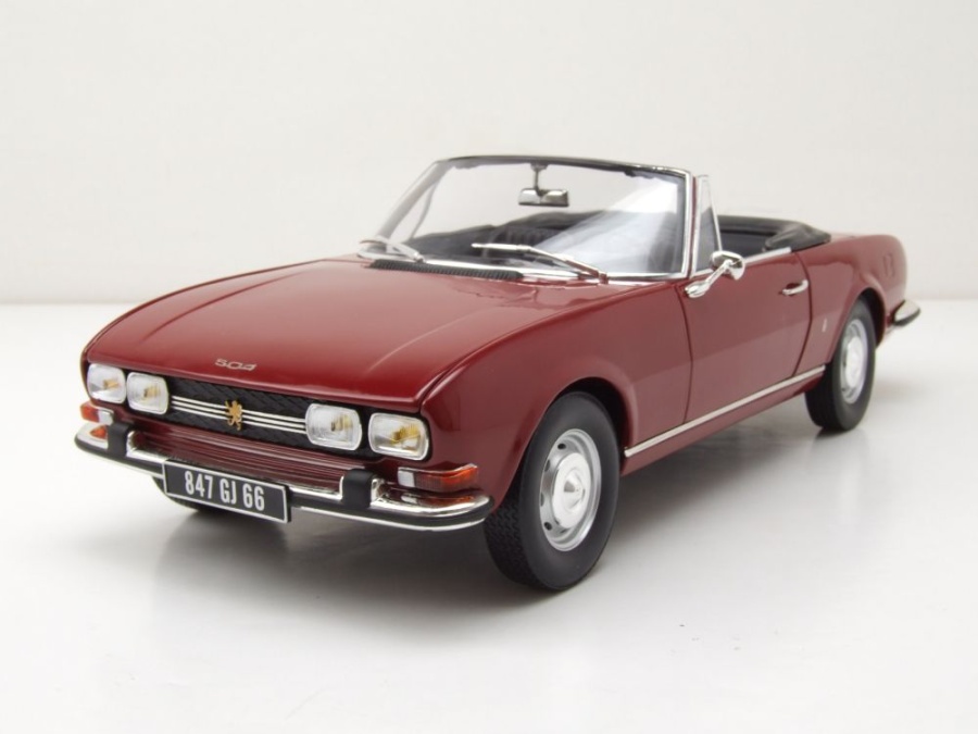 Peugeot 504 Cabrio 1969 rot Modellauto 1:18 Norev