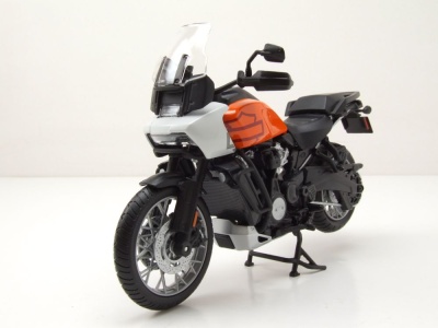 Harley Davidson Pan America 1250 2021 orange weiß Modellmotorrad 1:12 Maisto