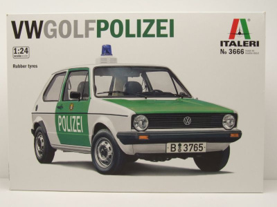VW Golf 1 Polizei Kunststoffbausatz Modellauto 1:24 Italeri