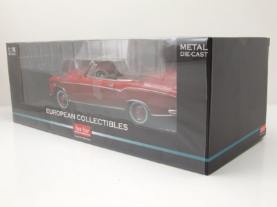 Modellauto Mercedes 220 SE Cabrio W128 1960 rot dunkelrot 1:18 Sun