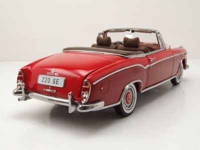 Modellauto Mercedes 220 SE Cabrio W128 1960 rot dunkelrot 1:18 Sun