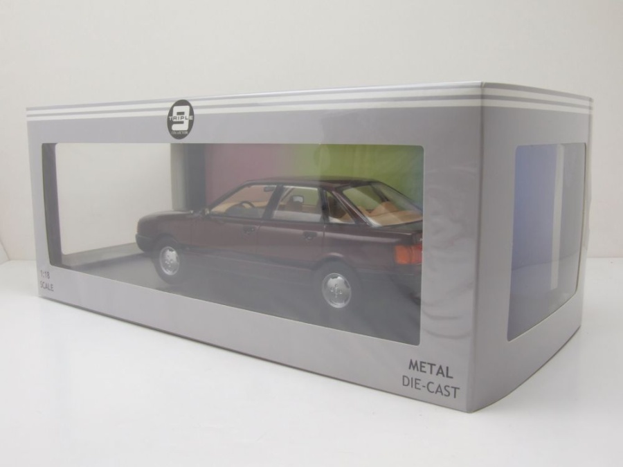 Modellauto Audi 80 B3 1989 dunkelrot 1:18 Triple9 bei