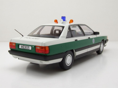 Audi 100 C3 1989 weiß grün Polizei Modellauto...