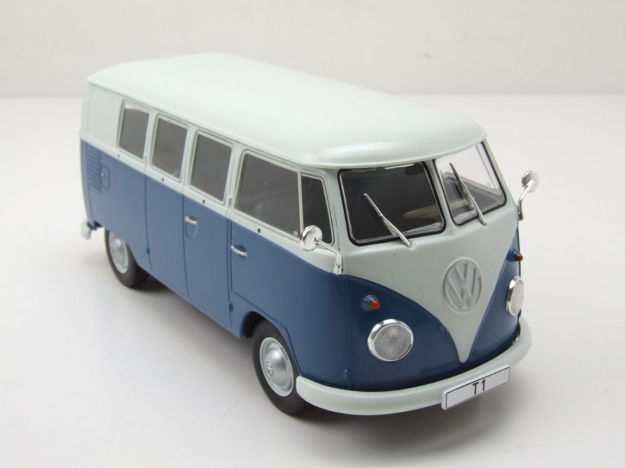 Modellauto VW T1 Bus 1960 blau weiß 1:24 Whitebox bei Modellautocenter,  27,95 €