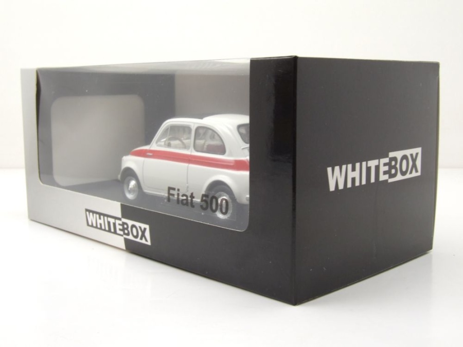 1960 Fiat 500 White/Red 1:24 Scale Die-Cast Model By WhiteBox - Limited Edition Of 300