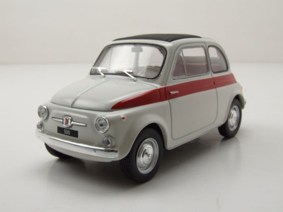 Fiat 500 1960 weiß rot Modellauto 1:24 Whitebox