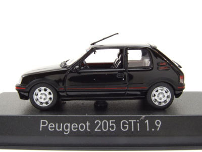 Peugeot 205 GTi 1.9 1992 schwarz PTS Deko Modellauto 1:43 Norev