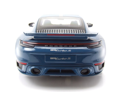 Porsche 911 992 Turbo S Coupe Sport Design 2021 blau Modellauto 1:18 Minichamps