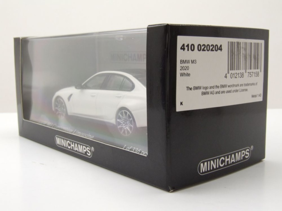 Modellauto BMW M3 2020 weiß bei Modellautocenter, 57,50 €