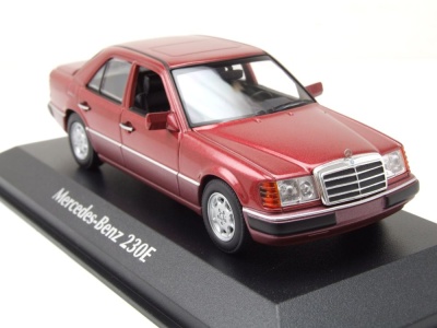 Mercedes 230E 1991 dunkelrot metallic Modellauto 1:43 Maxichamps