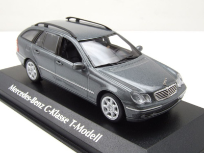 Mercedes C-Klasse T-Modell S203 Kombi 2001 grau metallic Modellauto 1:43 Maxichamps