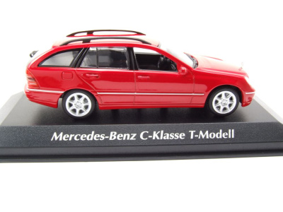 Mercedes C-Klasse T-Modell S203 Kombi 2001 rot Modellauto 1:43 Maxichamps
