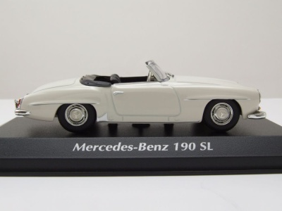 Mercedes 190 SL Cabrio W121 1955 weiß Modellauto 1:43 Maxichamps