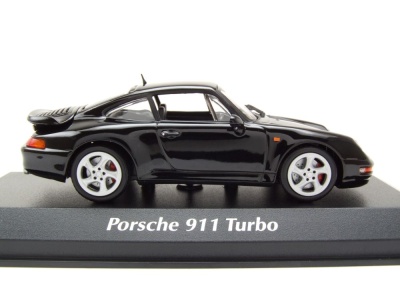 Porsche 911 Turbo S 993 1995 schwarz Modellauto 1:43 Maxichamps