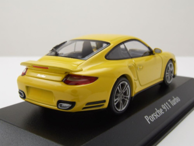 Porsche 911 Turbo 2009 gelb Modellauto 1:43 Maxichamps