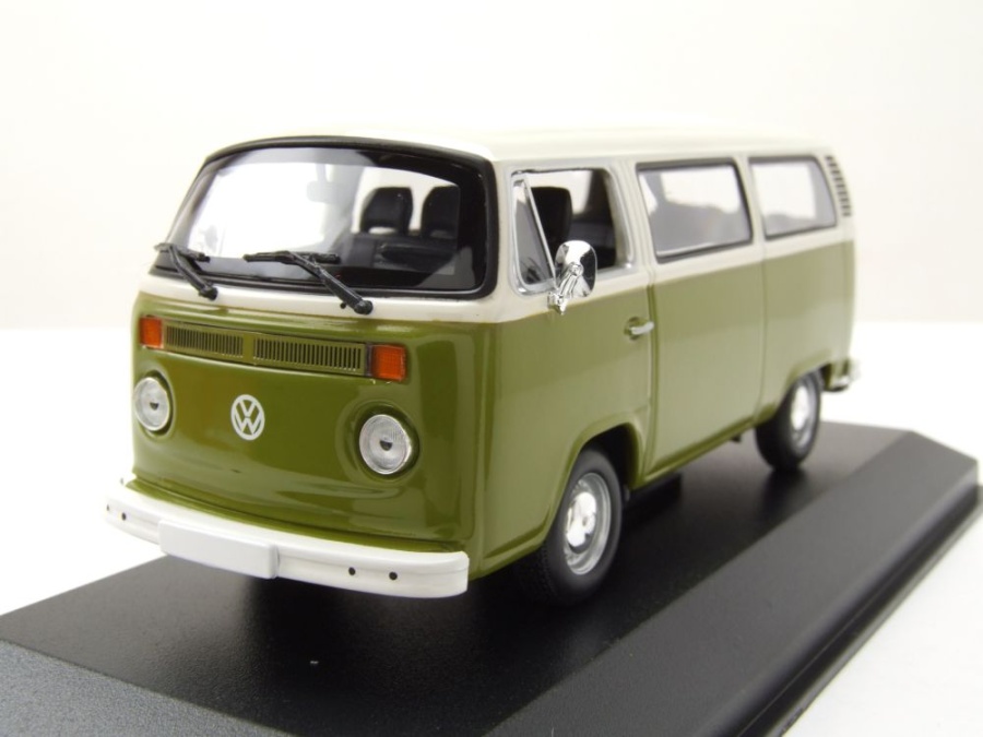 VW T2 Bus 1972 grün weiß Modellauto 1:43 Maxichamps