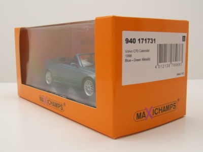 Volvo C 70 Cabrio 1998 blau metallic Modellauto 1:43 Maxichamps