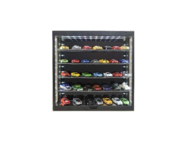 Klarsichtbox Vitrine schwarz mit LEDs für 1:43 1:64 Modellautos Triple9