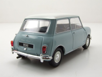 Austin Mini Cooper S RHD 1965 hellblau weiß Modellauto 1:24 Whitebox