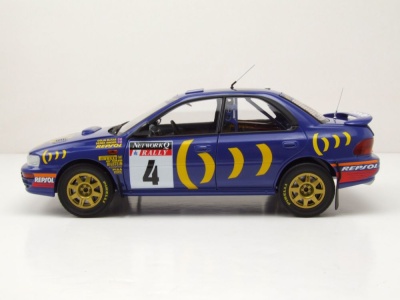 Subaru Impreza #4 Sieger RAC Rallye 1994 blau McRae Ringer Modellauto 1:18 Kyosho