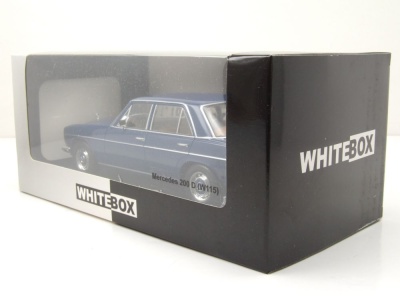 Mercedes 200 D W115 Strichachter 1968 dunkelblau Modellauto 1:24 Whitebox