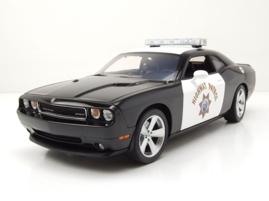 Dodge Challenger SRT8 California Highway Patrol 2009 schwarz weiß Modellauto 1:18 Acme