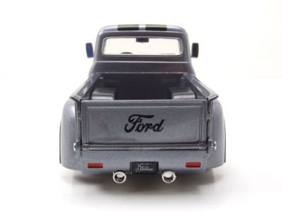 Ford F-100 Custom Pick Up 1956 grau schwarz Modellauto 1:24 Jada Toys