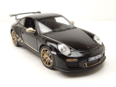 Porsche 911 GT3 RS 2009 schwarz gold Modellauto 1:18 Norev