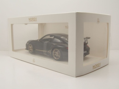 Porsche 911 GT3 RS 2009 schwarz gold Modellauto 1:18 Norev