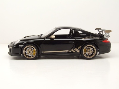 Porsche 911 GT3 RS 2009 schwarz gold Modellauto 1:18 Norev