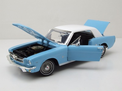 Ford Mustang Hardtop 1964 hellblau weiß James Bond 007 Thunderball Modellauto 1:18 Motormax