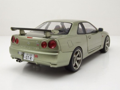 Nissan GT-R R34 1999 grün metallic Modellauto 1:18...