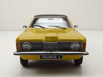 Ford Taunus L 1971 gelb matt schwarz Modellauto 1:18 KK Scale