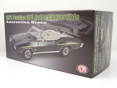 Pontiac GTO Judge Convertible 1971 dunkelgrün Modellauto 1:18 Acme
