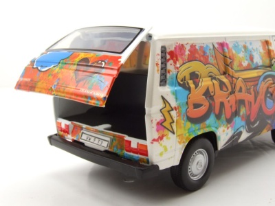 VW T3 Bus beige Graffiti Modellauto 1:24 Motormax
